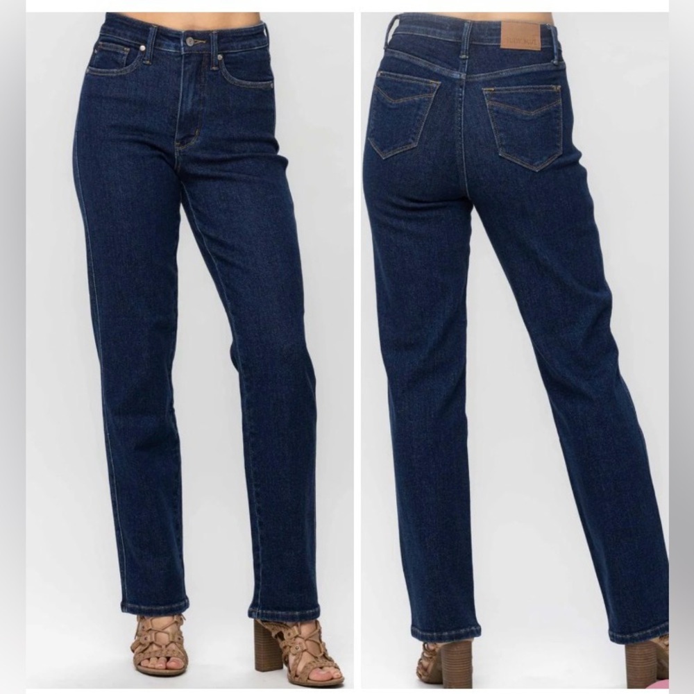 Judy Blue High Waist Tummy Control Classic Straight Denim Jeans 88575 Size 5/27